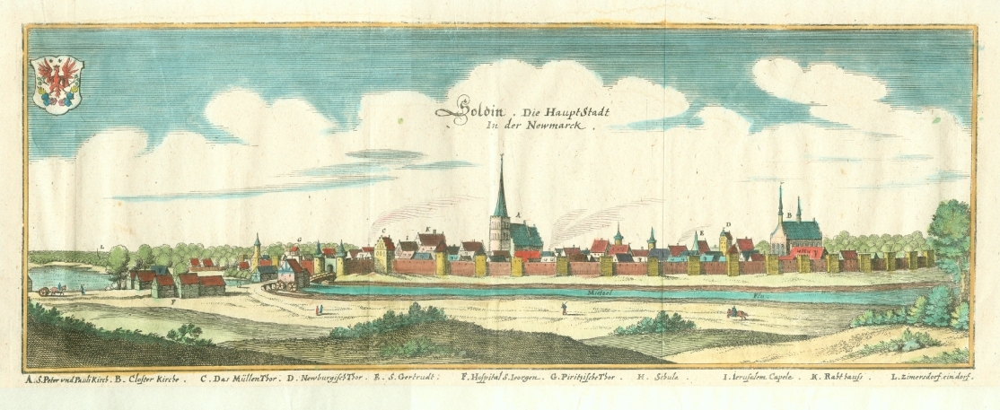 Panorama Myśliborza z 1635 r.